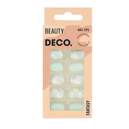 Накладные ногти DECO. Fantasy mint marble 24 шт + клеевые стикеры 24 шт
