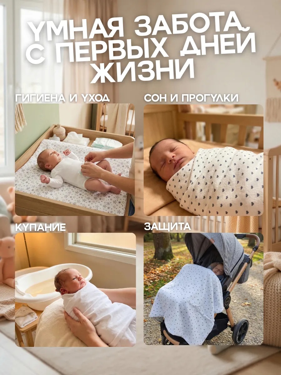 Пелёнка Bestroni 90х100 см 5 шт. - фото 7