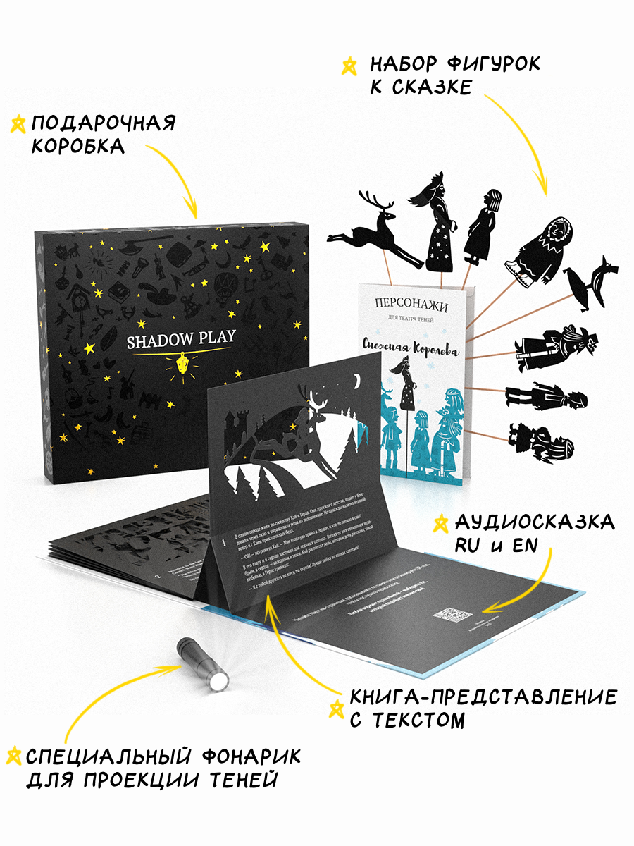 Настольная игра Театр теней/SHADOW PLAY Набор 5в1 Снежная Королева - фото 4