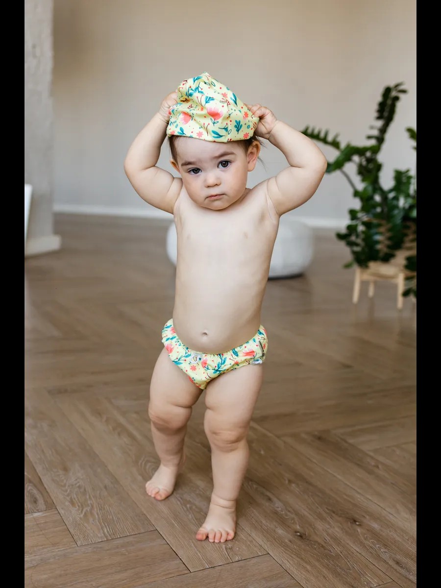 Шапочка для плавания Мамин Я Весенние цветы размер 0-3 года - фото 4