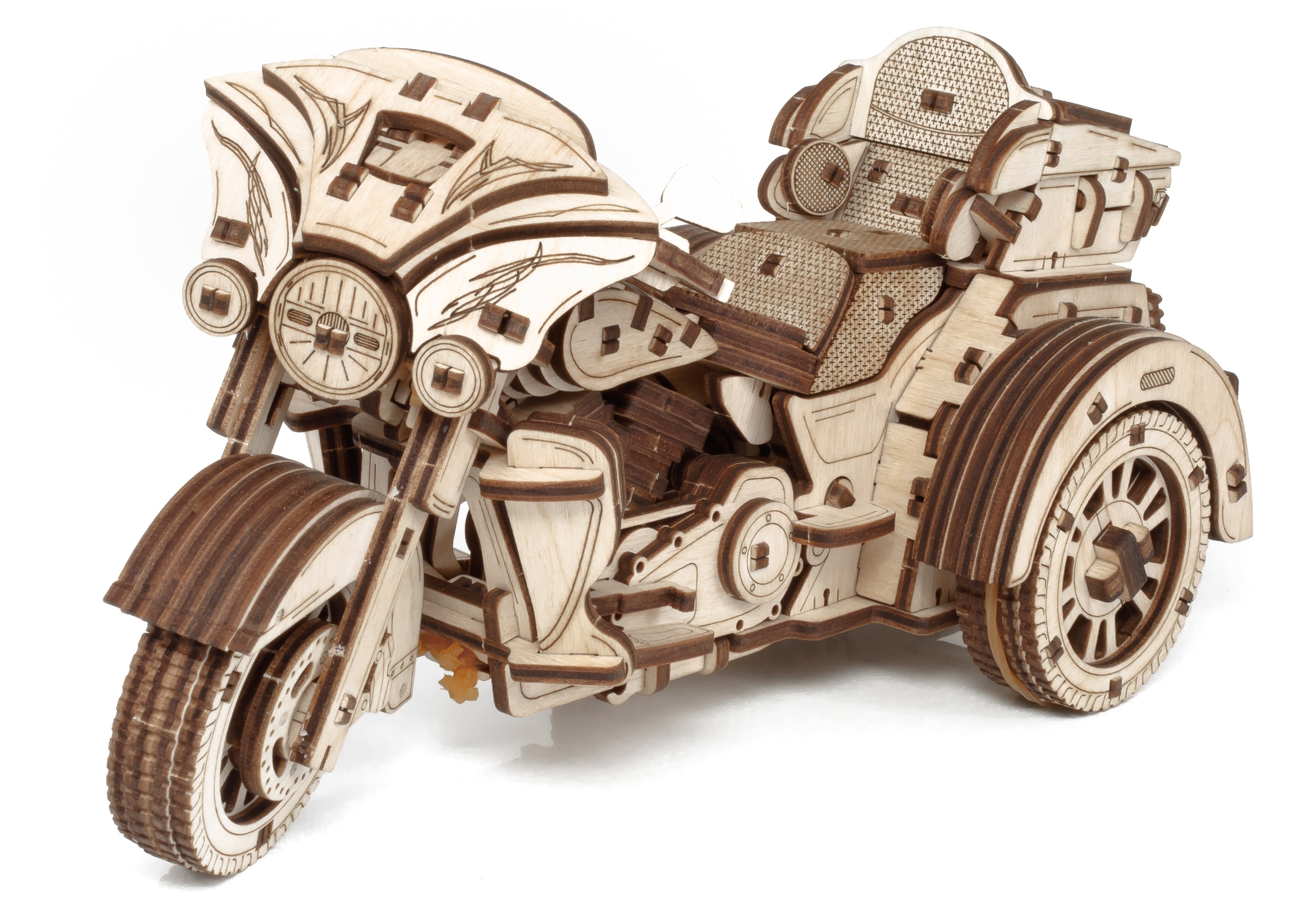 Сборная модель Eco Wood Art (EWA) Мотоцикл Трайк из дерева ETrike - фото 11