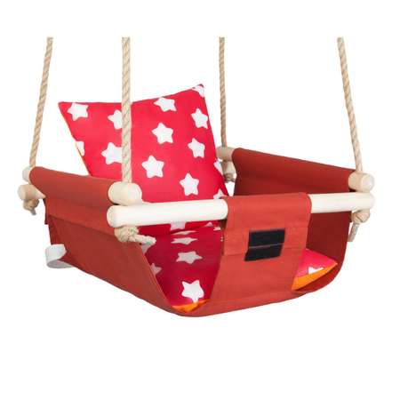Качели Hotenok подвесные Черный кот в цветах swh1red