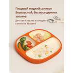 Силиконовая детская тарелка присоске thyseed оранжевый
