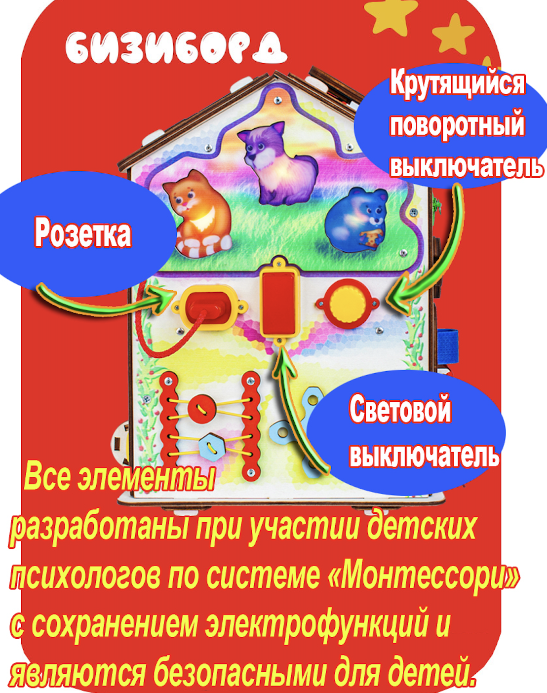 Игрушка Jolly Kids бизиборд Смайлик - фото 2