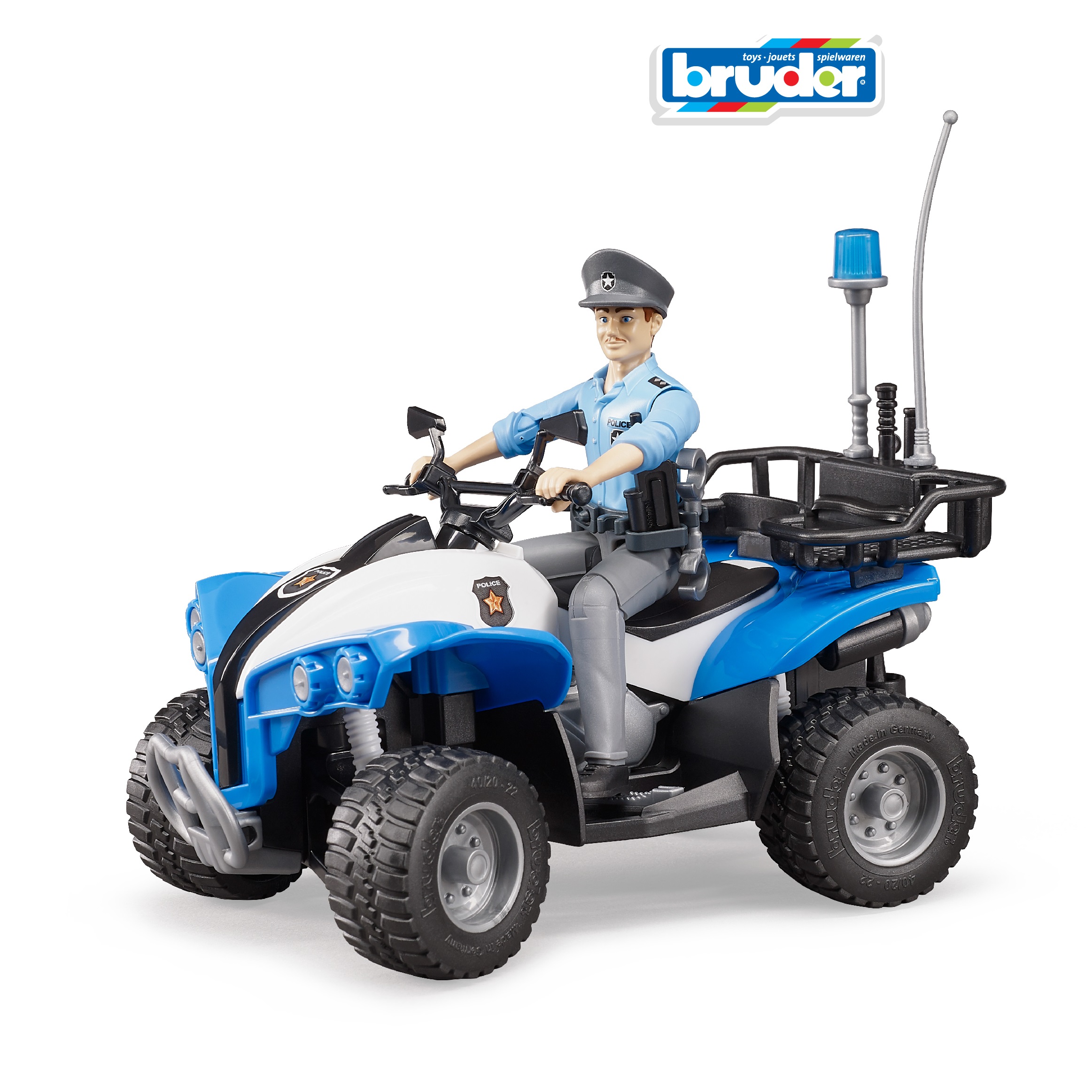 Квадроцикл Bruder полицейский с фигуркой 1:16 63-010 - фото 1