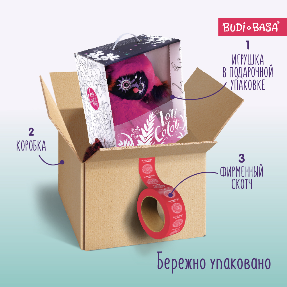 Мягкая игрушка BUDI BASA Лори Колори Тао сиреневый 30 см LR30-09 - фото 4