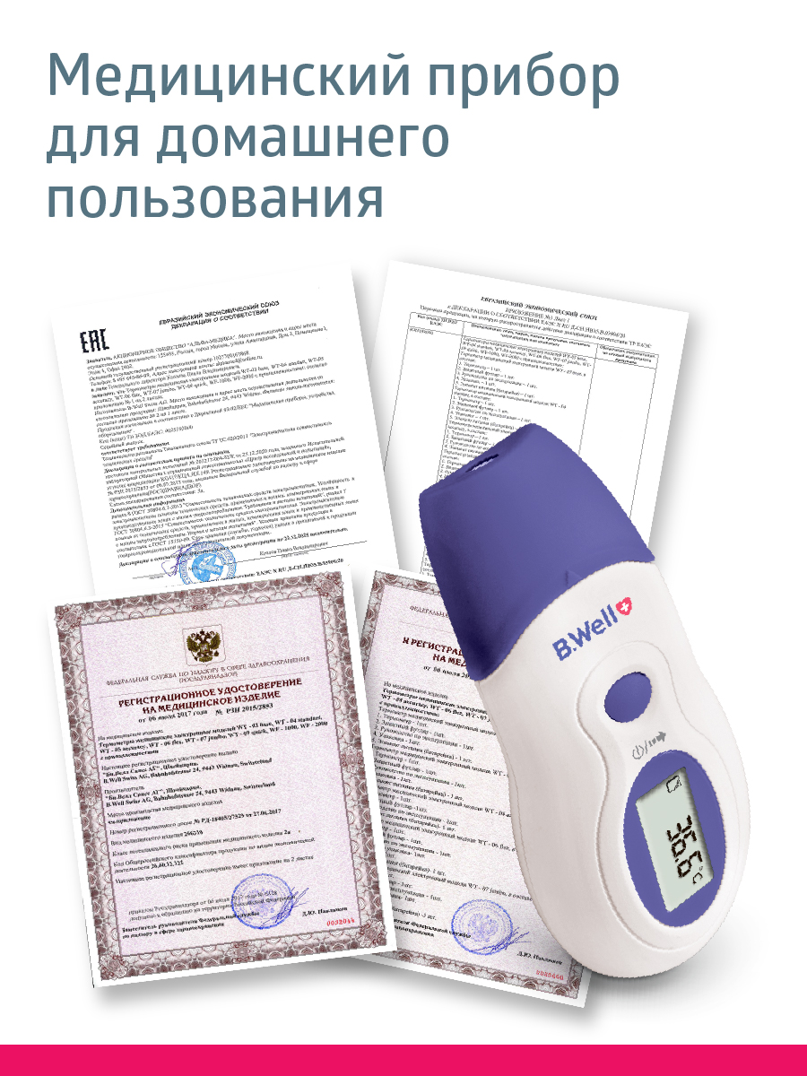 Термометр инфракрасный B.Well - фото 3