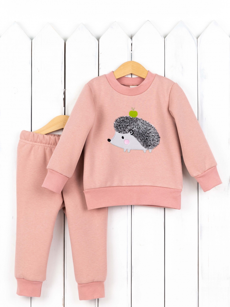 Костюм Baby boom КД482/13-Ф Soft аппликация "Ёжик" пудра - фото 3