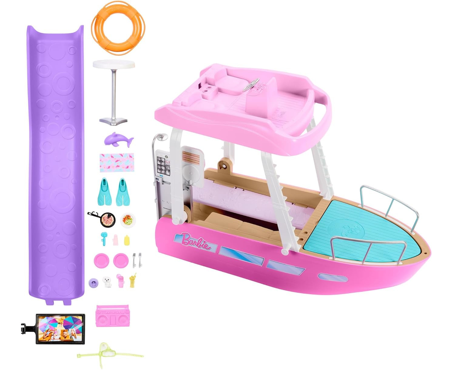 Катер Barbie Лодка мечты розовый HJV37 - фото 1