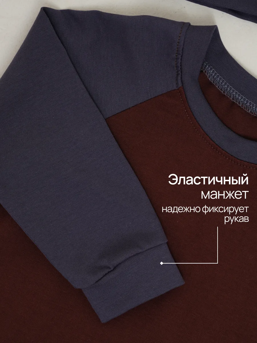 Лонгслив 2 шт Супер Пупс лонг/2шт/рукав/графит - фото 6