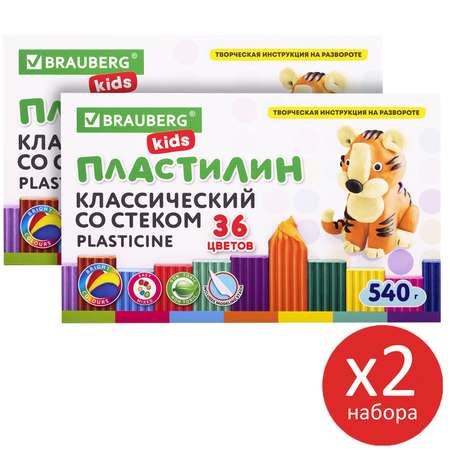 Пластилин Brauberg 36 цв.