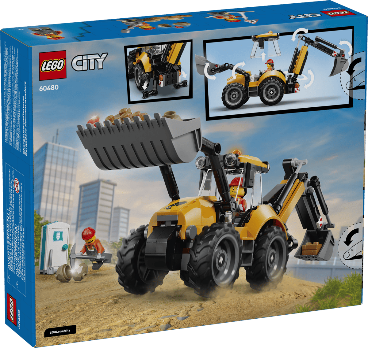 Конструктор LEGO City Желтый экскаватор-погрузчик 301 дет. - фото 8