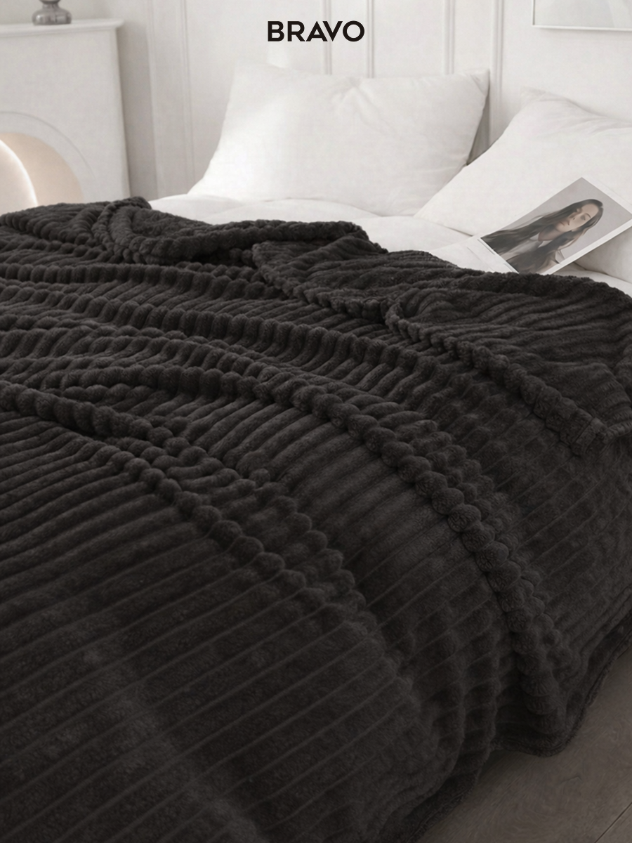 Покрывало BRAVO Волна коричневый 200 x 220 см велсофт - фото 8