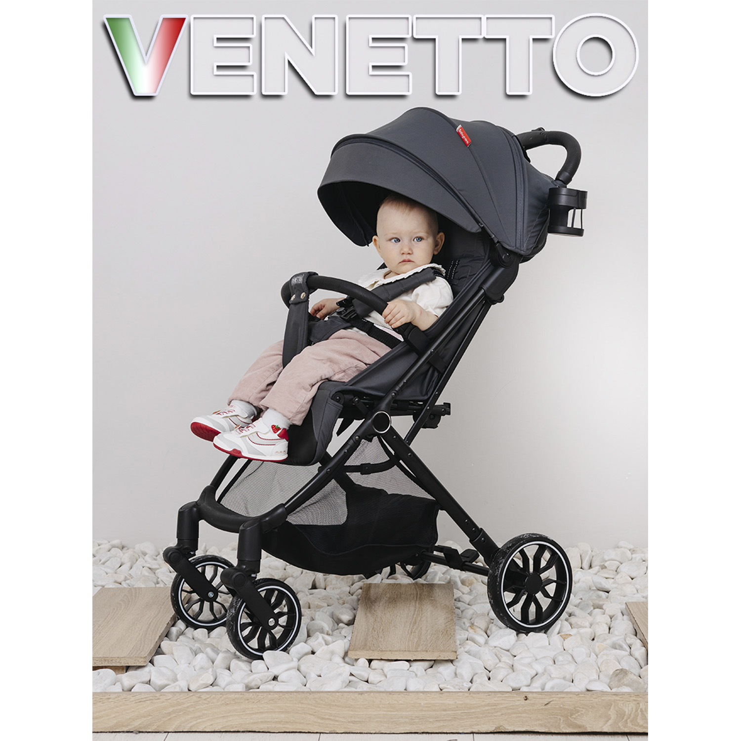 Коляска прогулочная BabyCare Venetto Черный черный - фото 20