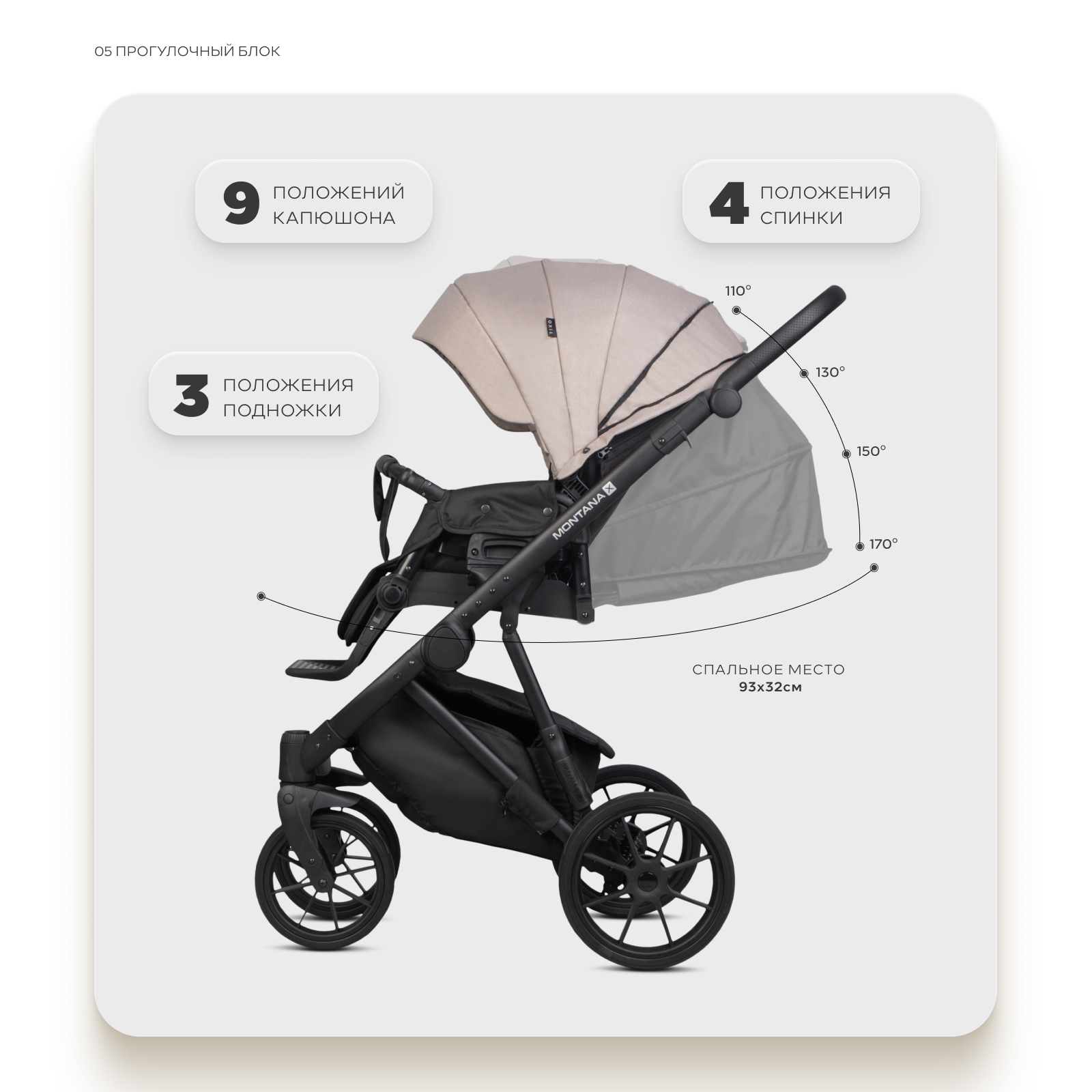 Коляска 2в1 Riko Basic Montana X Plus бежевый - фото 5