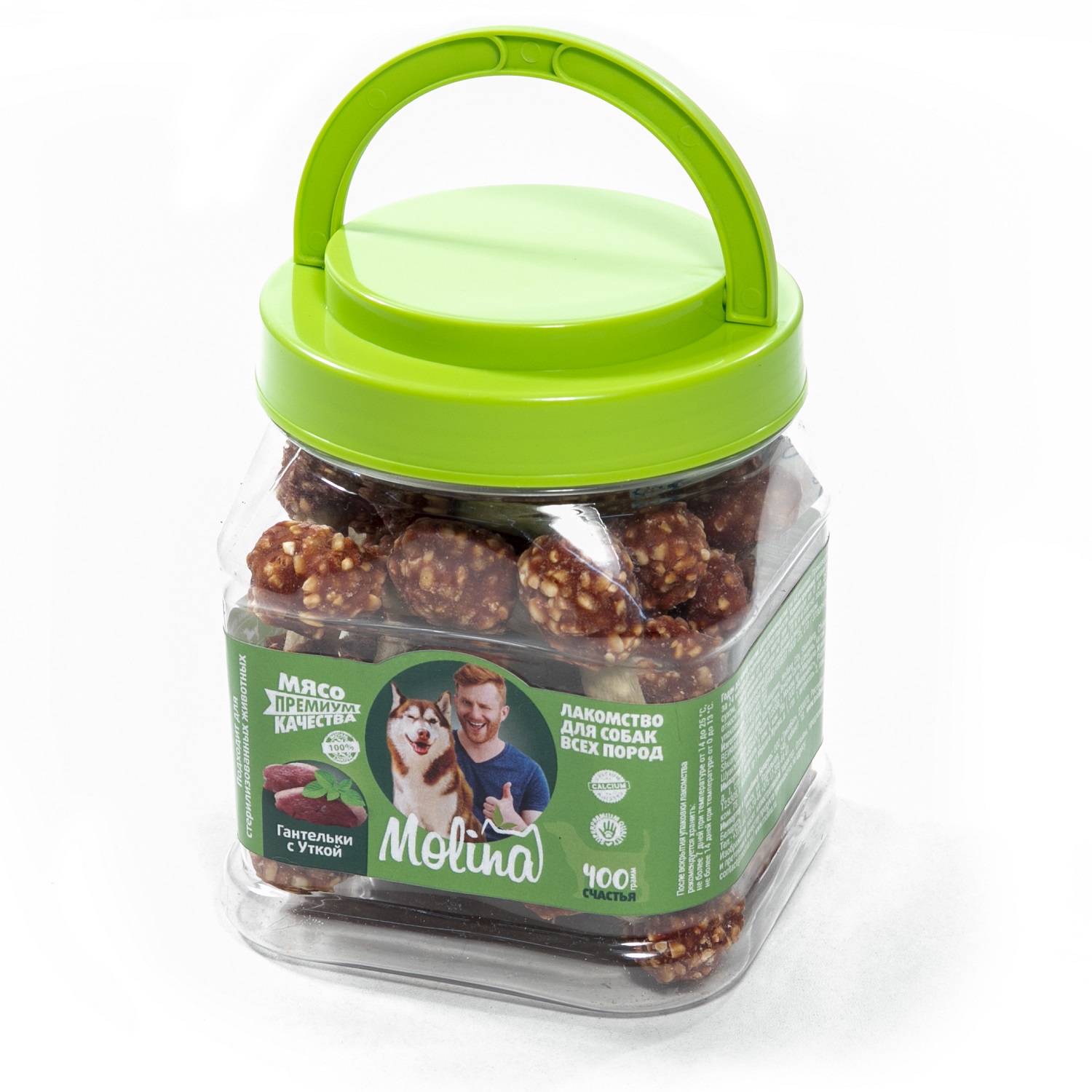 Лакомство для собак Molina Гантельки с уткой 400г - фото 1