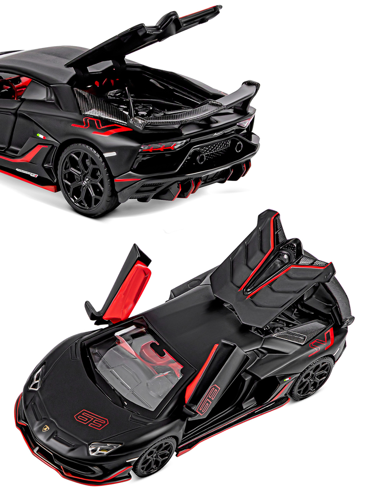 Автомобиль АВТОпанорама Lamborghini Aventador SVJ 1:32 черный JB1251402 - фото 10