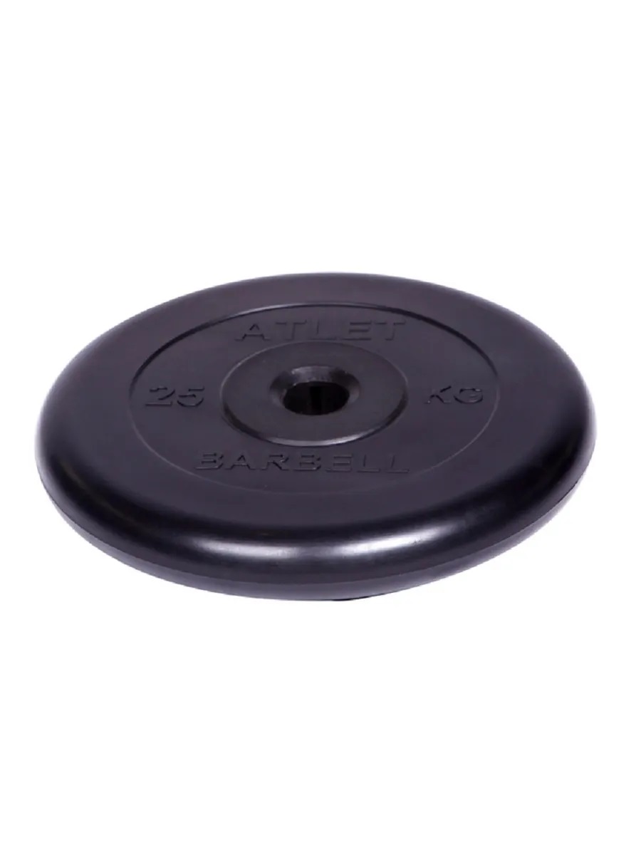 D 31 мм чёрный 25,0 кг Atlet MbBarbell Диск обрезиненный - фото 2
