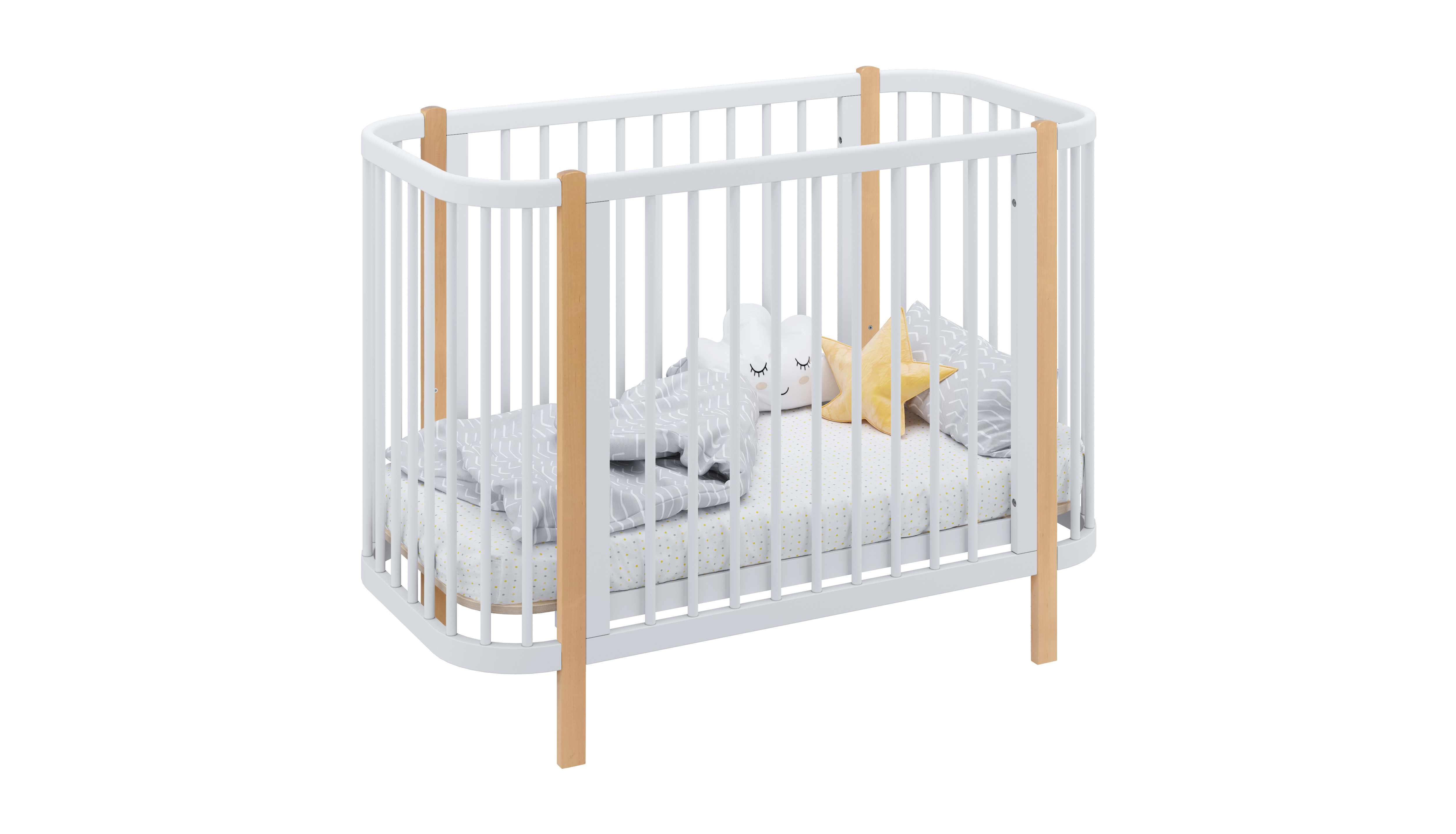 Детская кроватка Polini kids 350 прямоугольная, продольный маятник (белый) - фото 13