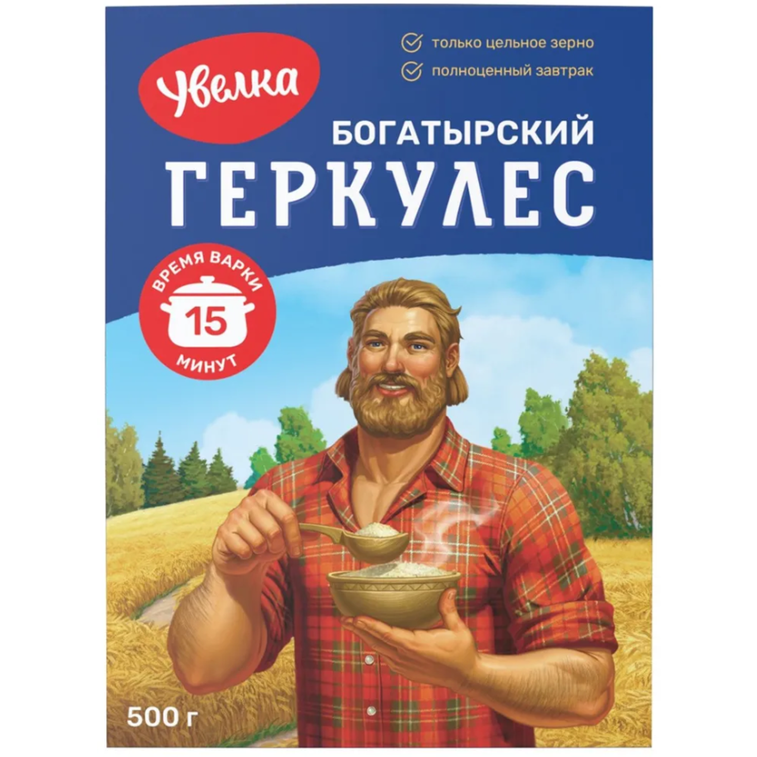 Хлопья овсяные Увелка Геркулес Богатырский 500г - фото 1