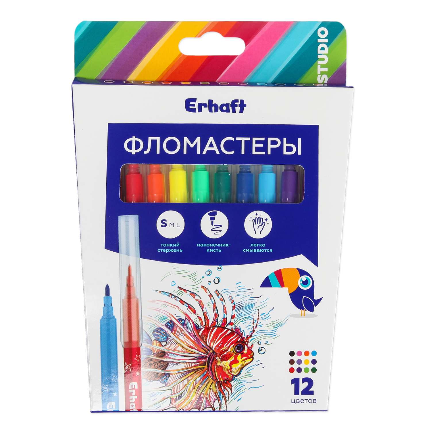 Фломастеры Erhaft 12 цв. - фото 1