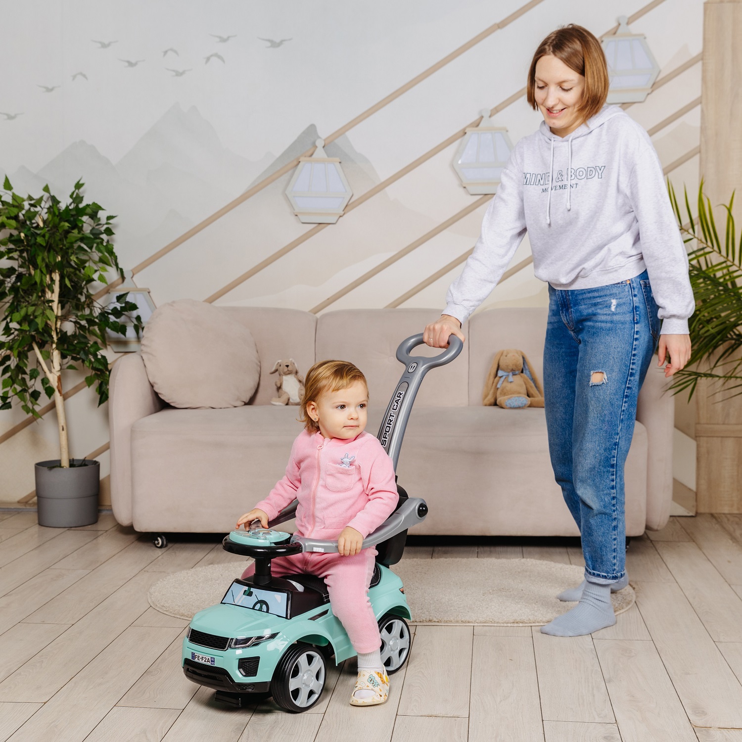 Пушкар BabyCare Sport car с ручкой - фото 12