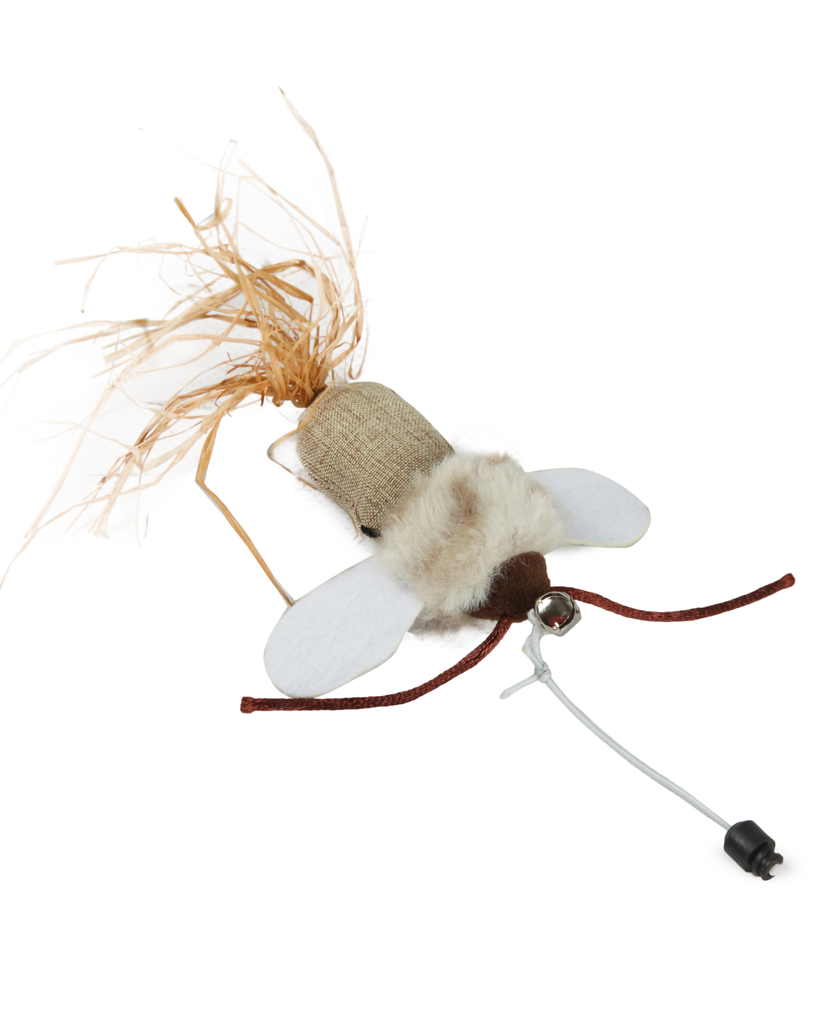 Игрушка для кошек Barbaks Дразнилка с кошачьей мятой с натуральными перьями и бубенчиком 40см - фото 3