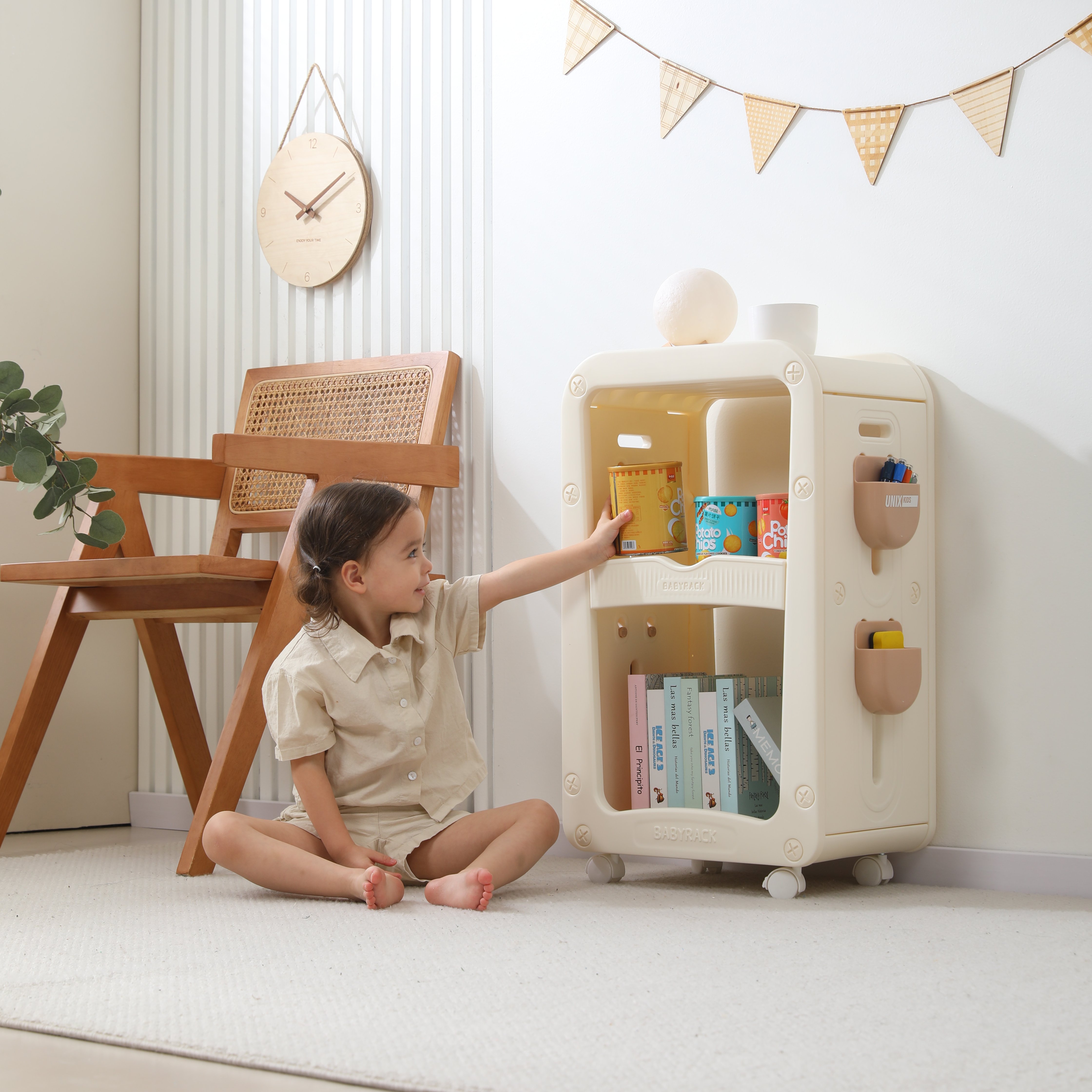 Тумба-стеллаж UNIX Kids Babyrack 3 levels Camel - фото 10