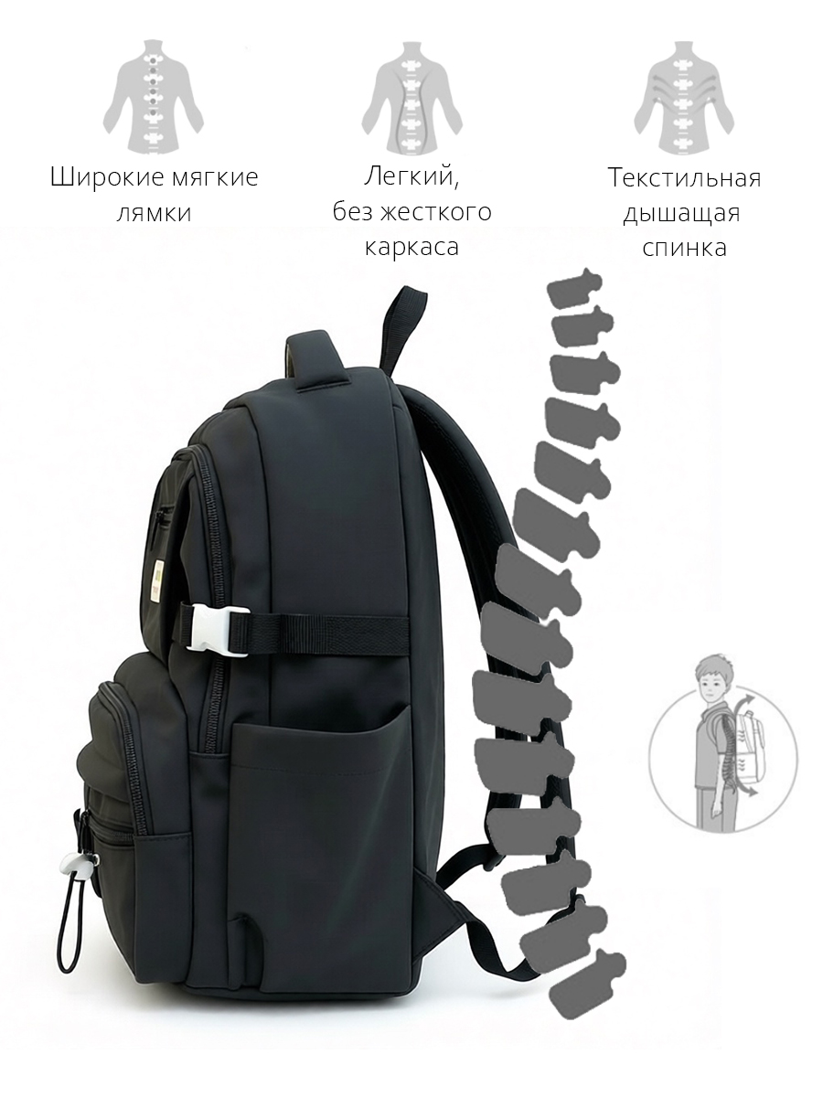 Рюкзак APSIS junior подростковый черный - фото 4