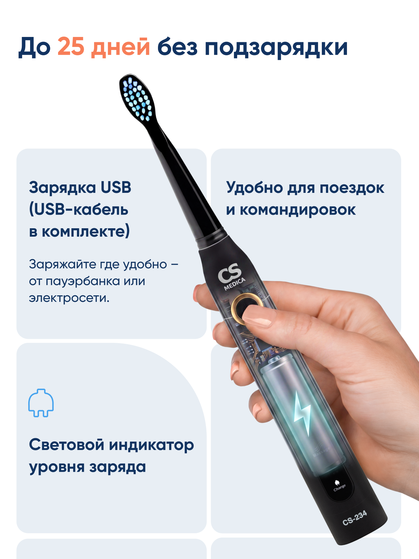 Зубная щетка электрическая CS MEDICA - фото 10