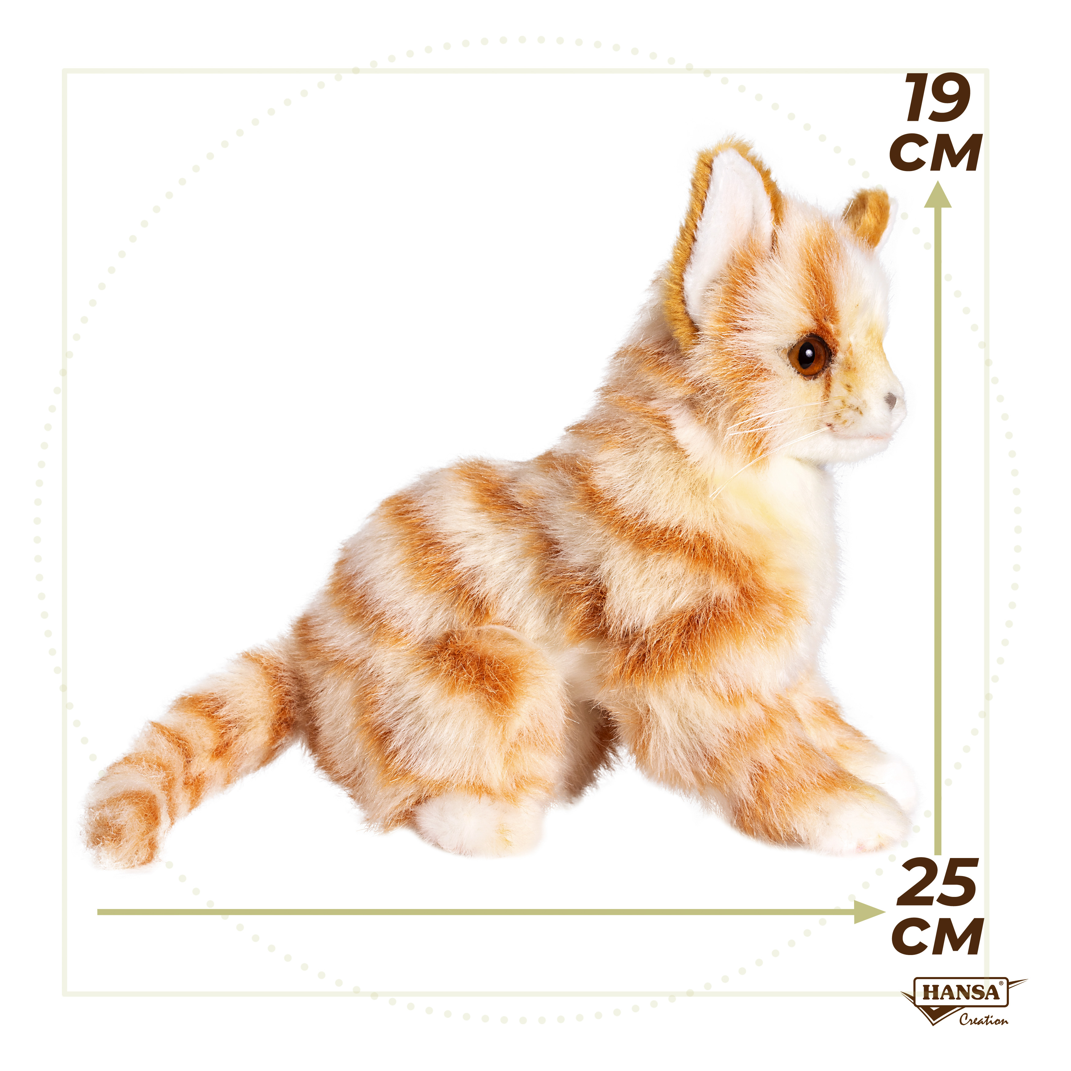 Игрушка мягкая HANSA котик 19 см - фото 7