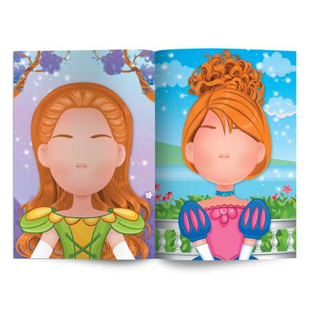 Книга ND Play Портреты из наклеек Прекрасные принцессы