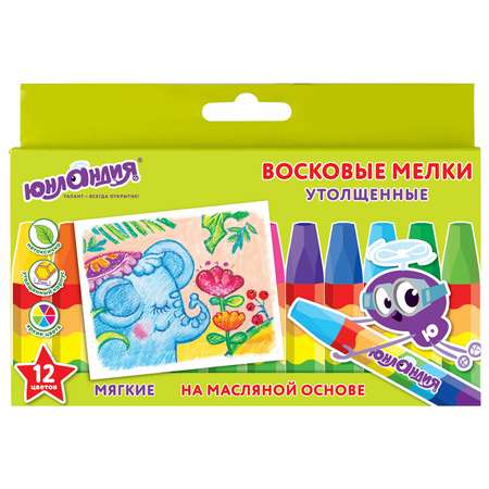 Восковые мелки Юнландия 12 шт.
