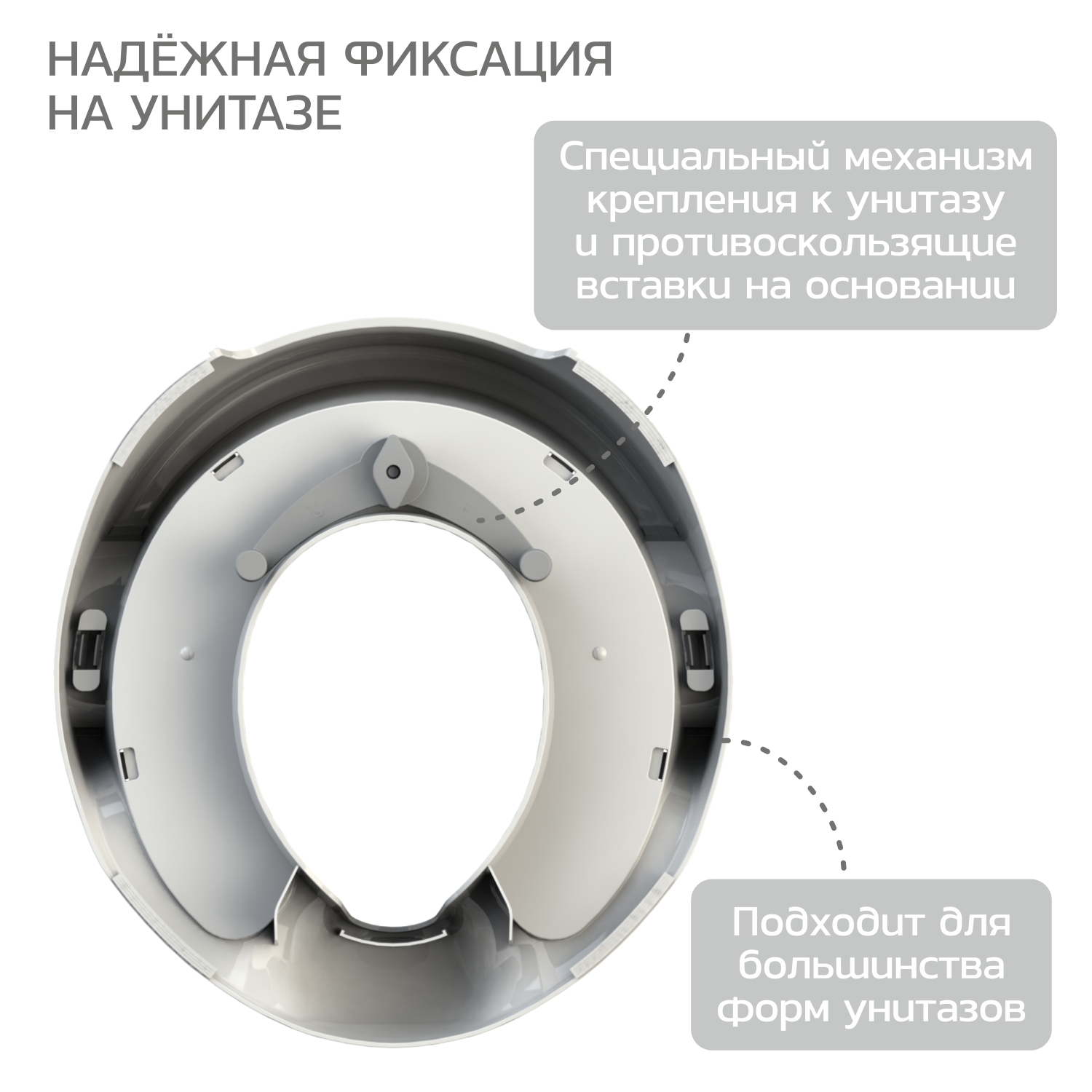 Накладка на унитаз BabyGo Royal Comfort серый - фото 5