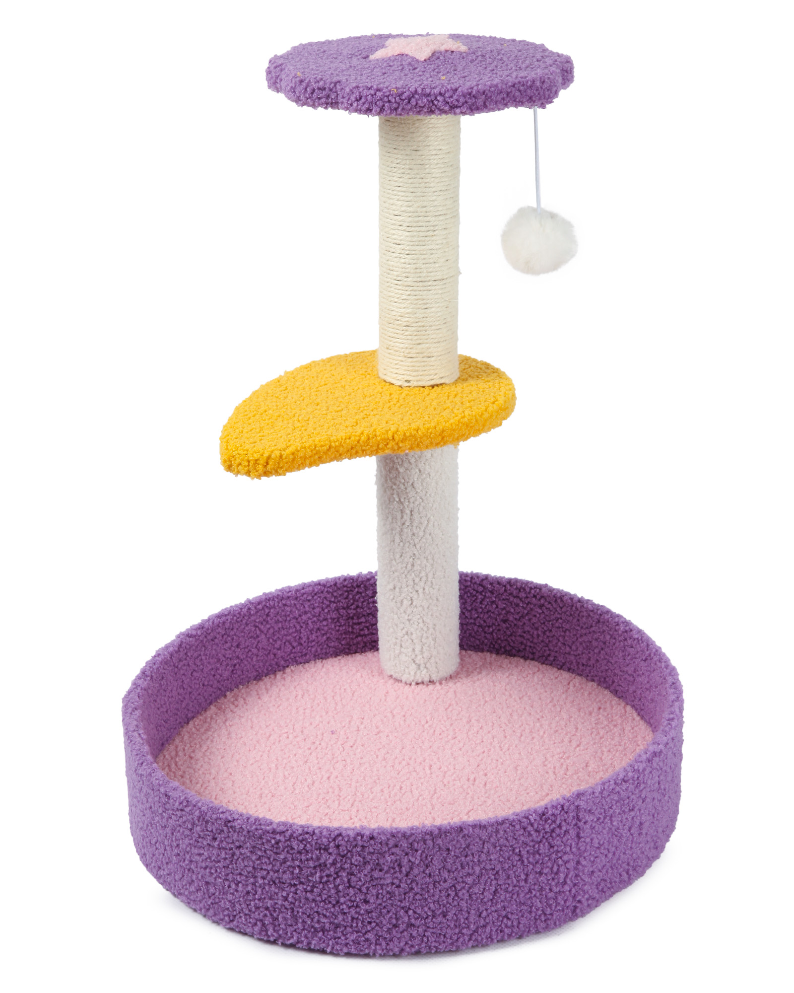 Когтеточка для кошек Barbaks Столбик с двойной сидушкой Пьедестал 47*37см - фото 1