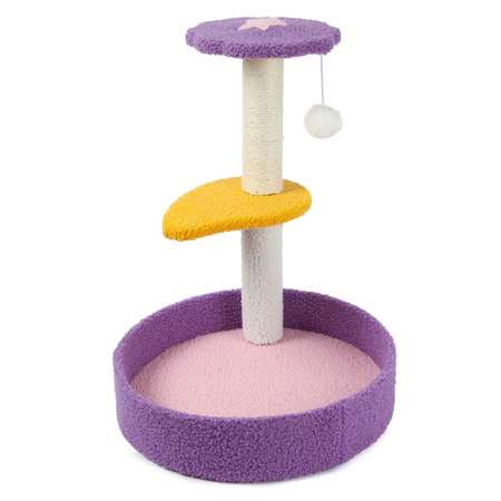 Когтеточка для кошек Barbaks Столбик с двойной сидушкой Пьедестал 47*37см