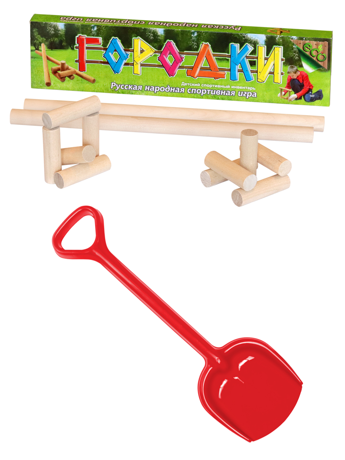 Набор игр ТЕБЕ ИГРУШКА Городки 49 см + лопатка - фото 1