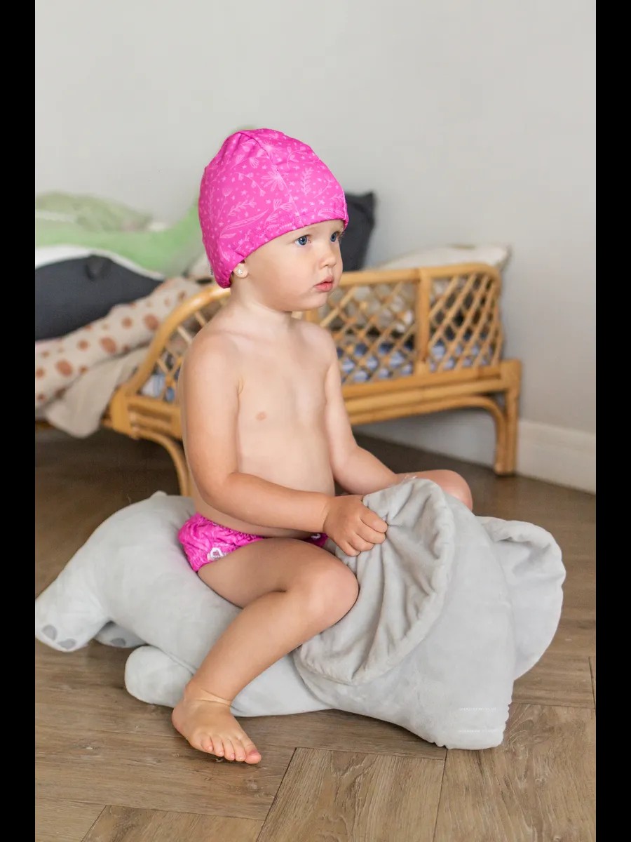 Шапочка для плавания Мамин Я Алые лепестки размер 3-6 лет - фото 3