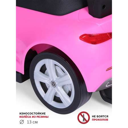 Каталка BabyCare Mercedes-Benz Amg C63 Coupe кожаное сиденье розовый