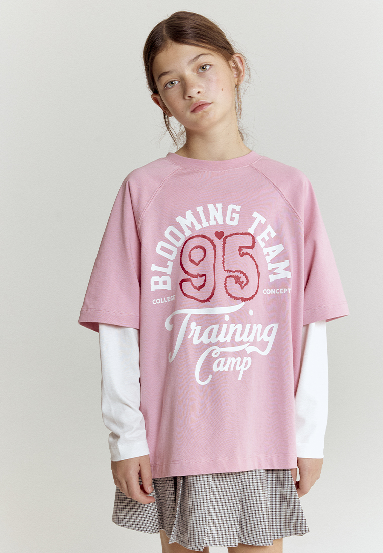 Лонгслив artie W25K01FK-1326D/Розово-белый - фото 1