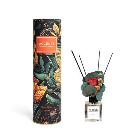 Диффузор с сухоцветами в Премиум тубусе Accents Cigar Citrus