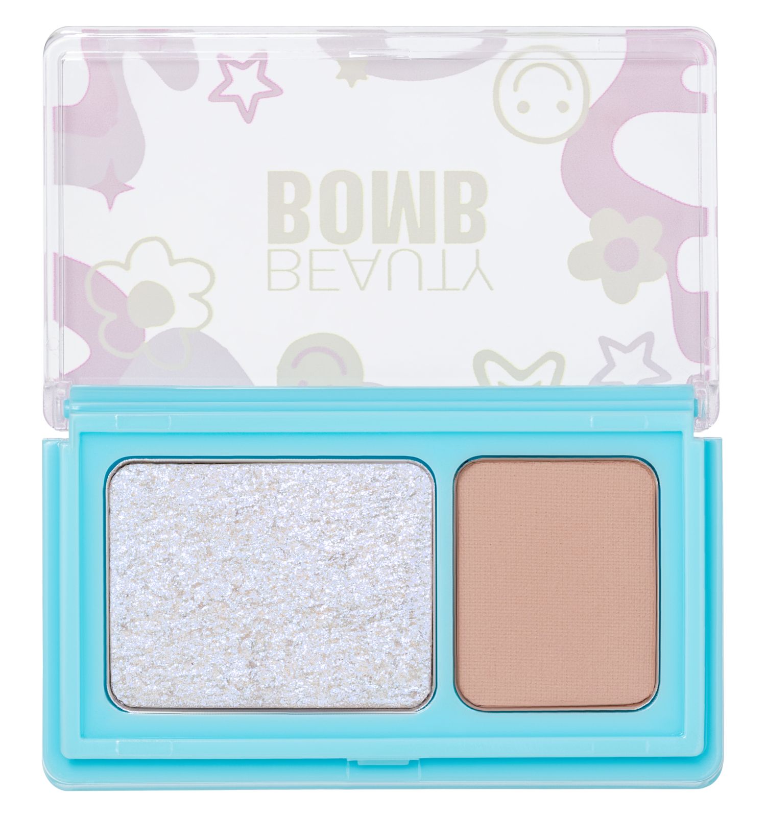 Палетка теней для век Beauty Bomb Double Eyeshadow Palette двойная 01 матовые и сияющие оттенки 3.4г - фото 8