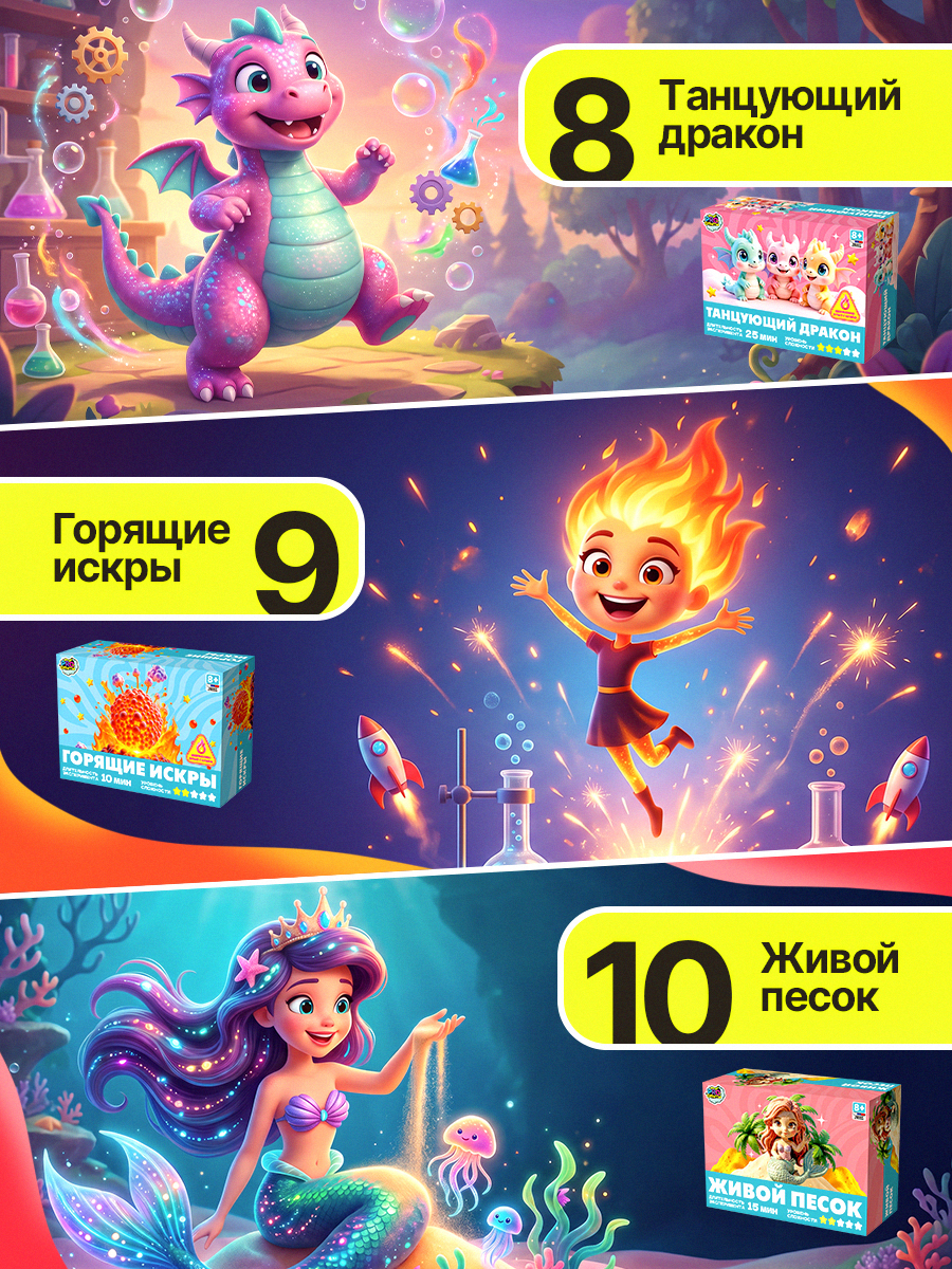 Набор для опытов PRO опыты Для девочек 10в1 - фото 7