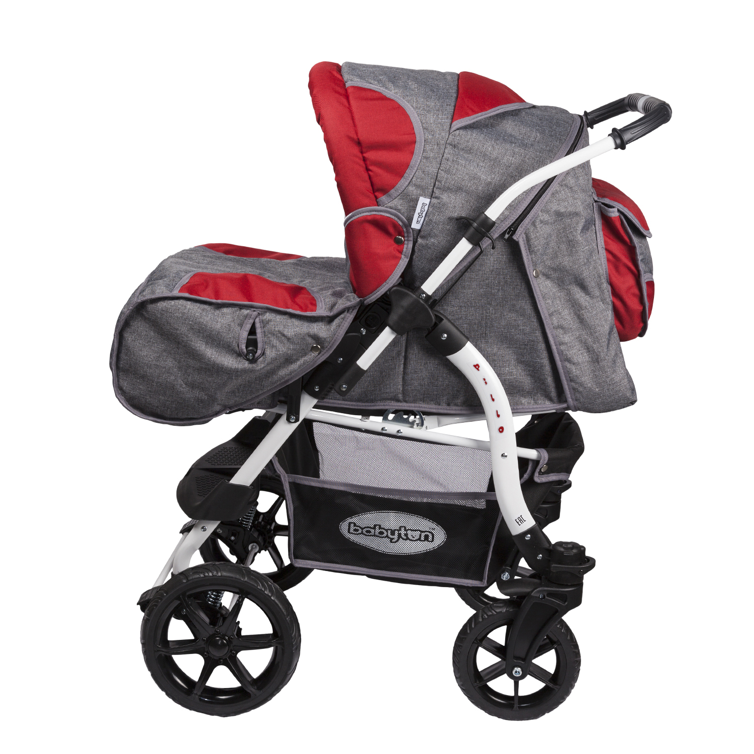 Коляска трансформер Babyton Pillo OX Grey-Red - фото 4