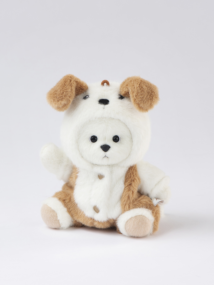 Мягкая игрушка TeddyTales Медведь костюм Щенка брелок XS - фото 3