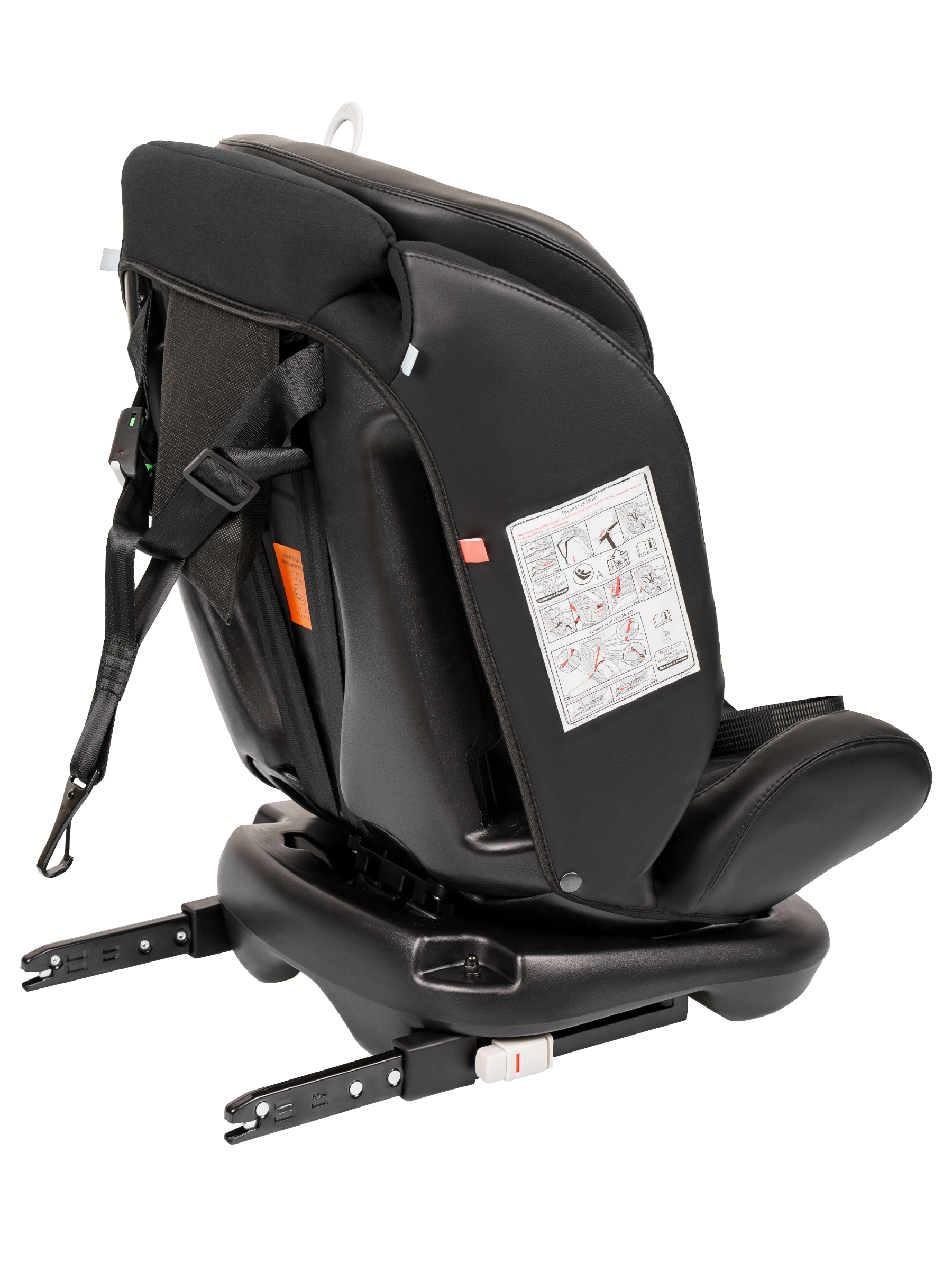 Автокресло Indigo Jovola Fuller, черн.-чер. кожа Isofix 0+/1/2/3 (0-36 кг) черный - фото 14