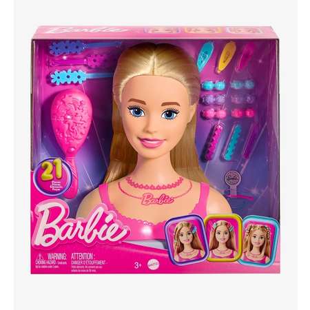 Игрушка Barbie торс для причесок Mattel Блондинка и аксессуары