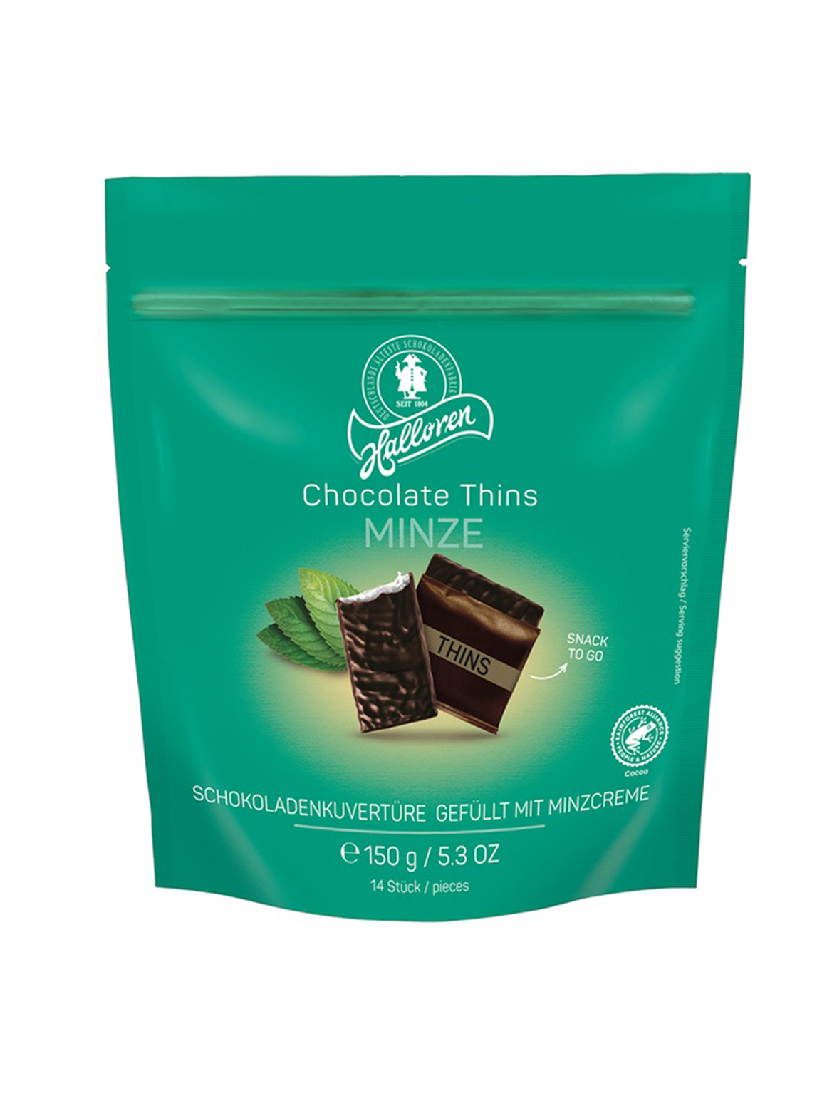 Шоколадные мини-плитки Halloren Chocolate Thins - фото 1