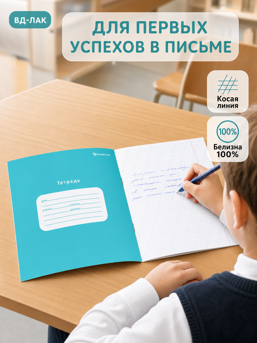 Тетрадь SCHOOLFORMAT косая линейка 12 шт. - фото 2