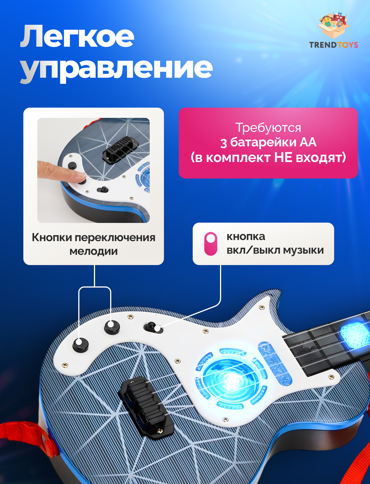 Игрушка музыкальная TrendToys гитара - фото 6